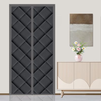 Insulated Door Curtain Fits Door Size 32 x 98 inch, Screen Size 35" x 100" Insulated Door Screen Curtains Keep Draft Out for Ac Room for Air Conditioner Heater Room Home Kitchen