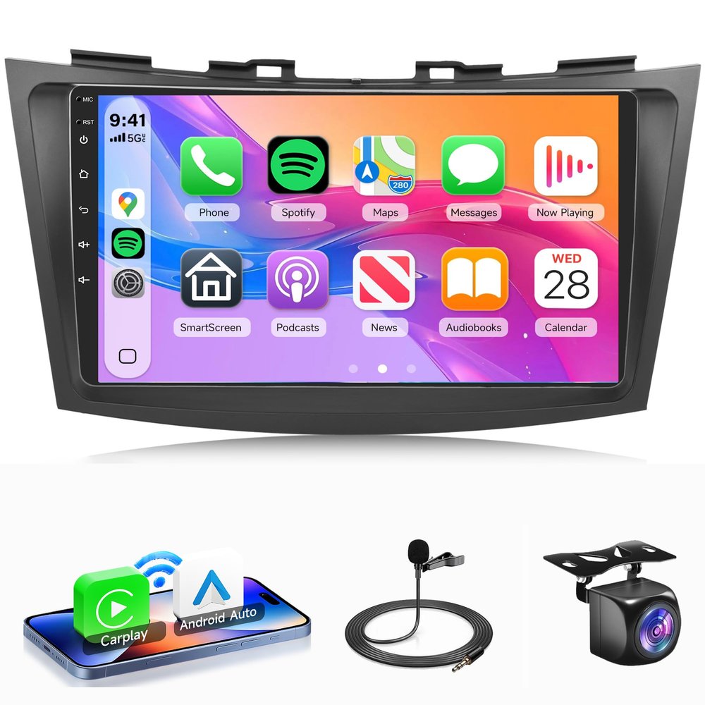 2G+64G Car Radio for Suzuki Swift 2011-2017 Rimoody Android Car Stereo Wireless Carplay Android Auto 9 Inch Touchscreen Bluetooth EQ FM GPS WiFi Mirror Link Backup Camera