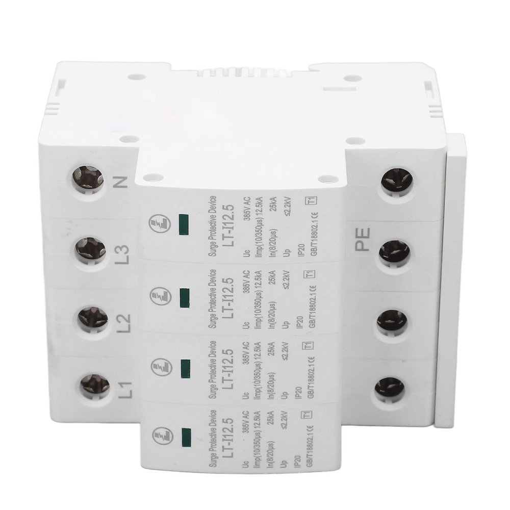 Protective Device, 385V AC Protective Device, 4P 35mm Rail Mount Arrester 12.5KA to 25KA Overvoltage Protector, Computer Protectors