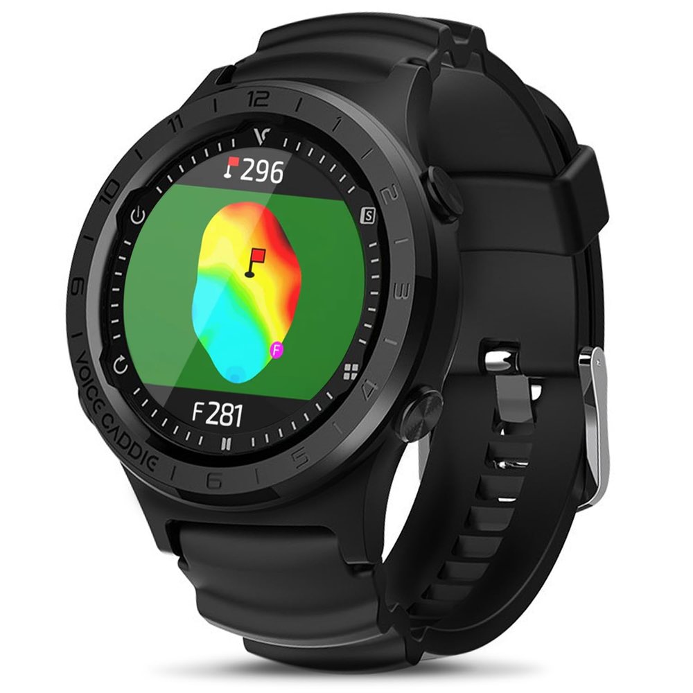 Voice Caddie A3 Golf Watch Subscription Free with Green Undulation, 40k+ Preinstalled Courses, Lightweight w/Slope Mode 1.3" Color Touchscreen, Pin Reload, Smart Green View Golf GPS & Fitness Mode BK