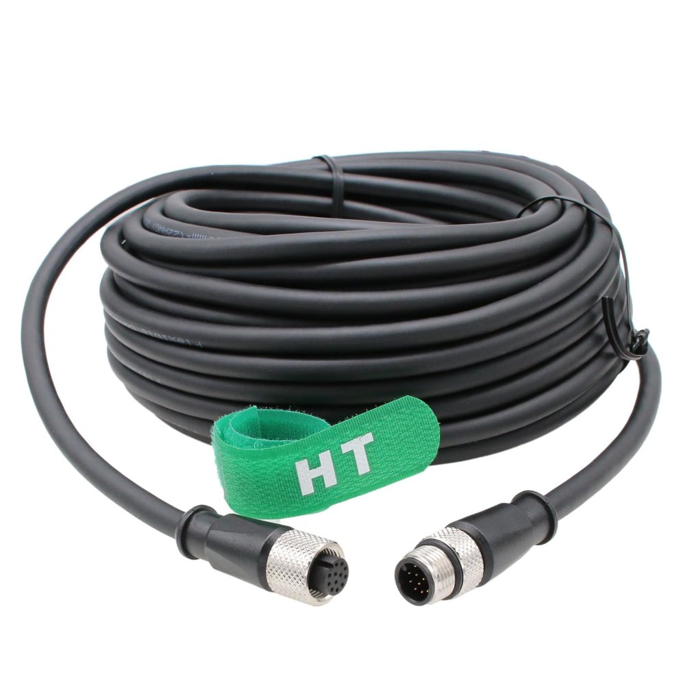 HangTon Cognex Sensor Power I/O Cable M12 A-Coded 12 Pin Male to Female for Keyence Microscan Reader Checker 201 in-Sight 7000 9000 Data Man 360 15 M