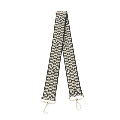 MAVIS LAVEN Camera Shoulder Neck Strap, Webbing Camera Strap Widened Polyester Fabric for Travelling (Black Gold White)