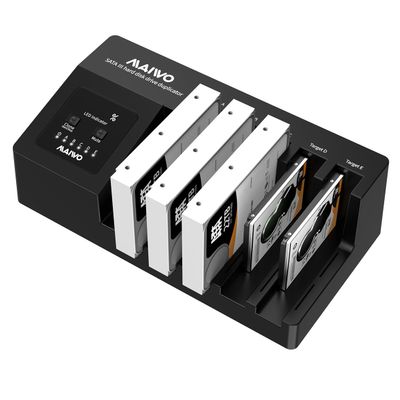 MAIWO 5 Bay External Hard Drive Docking Station with Cooling Fan - USB 3.1 SATA HDD Dock Cloner Duplicator for 3.5" 2.5'' Drives, Expandable Storage up to 110TB, Black