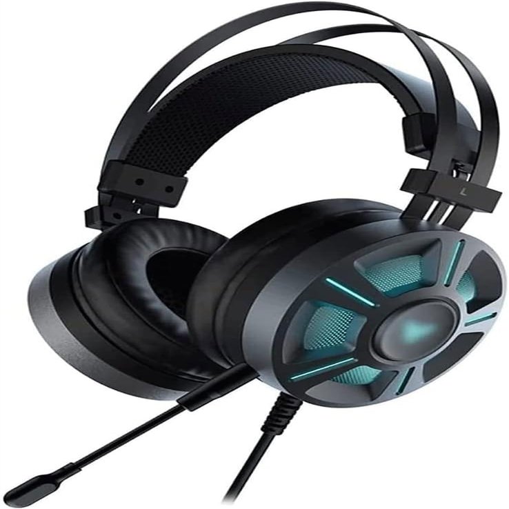LEONYS Gaming Headset with 7.1 Surround Sound, One Headset with Noise Canceling Mic & RGB Light,Computer Gaming Headset Headset