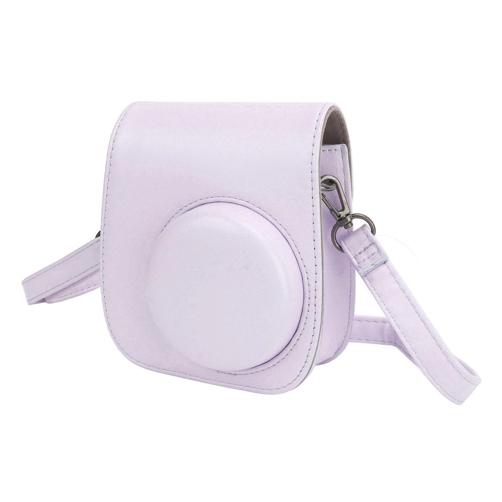 Airshi Camera Case, PU Heavy Duty Antiscratch Mini Camera Bag Adjustable with Stickers for Mini 12 (Purple)