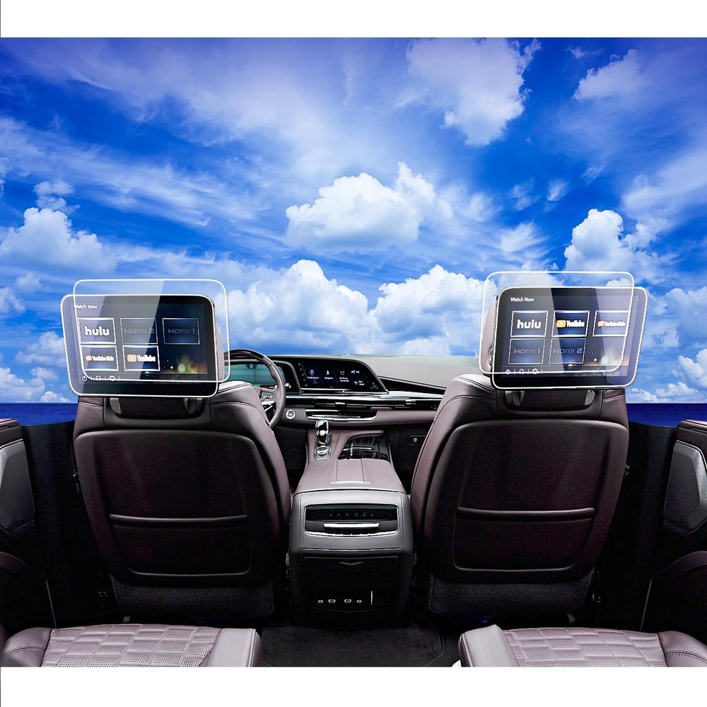 XXCIWP 2pcs Tempered Glass Screen Protector for 2021-2025 GMC Yukon Denali/Chevy Tahoe/Suburban 12.6" Rear Seat Entertainment System, HD Clear Anti-Scratch Protective Cover Accessories