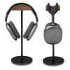 G GVOEARS Headphone Stand for Desk - Headset Holder with Aluminum Alloy Support Rod, Gaming Headset Stand with Wooden Support Plate view 2