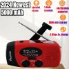 18500mWh/5000mAh Hand Crank Emergency Weather Radio, AM FM NOAA Solar Radio with Led Flashlight and Earphone Jack, Charger for Smartphone, Self Powered Radios with SOS Alarm view 2