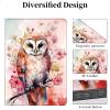 ACWDMKH for Surface Pro X Case Protector PU Leather Slim Folio Stand Multiple Viewing Angles Shockproof Cover for Microsoft Surface Pro X 13" 2021/2020/2019 Tablet,Flower and Owl view 2