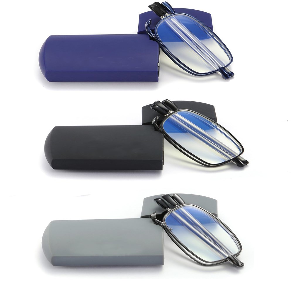 sevenplus 3 Pack Refined Reading Glasses for Women Man, Foldable Computer Readers with Blue Light Protection, Anti-Eyestrain/Glare 2.5X