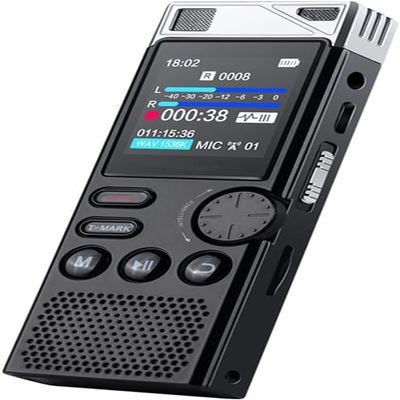 PATINS Professional Dictaphone Noise Reduction Voice-Activated Recorder Lossless HiFi Player Sports Business Meeting