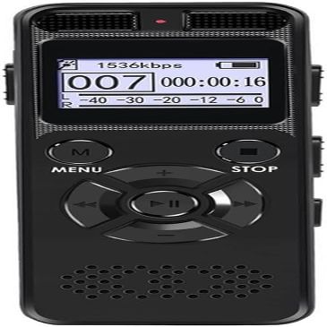 PATINS Digital Voice Recorder Audio Recording Dictaphone MP3 LED Display Voice Activated Support 64G Expansion Noise Reduction