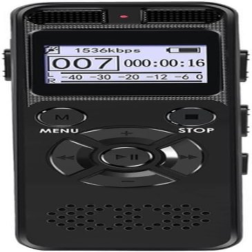 PATINS Digital Voice Recorder Audio Recording Dictaphone MP3 LED Display Voice Activated Support 64G Expansion Noise Reduction