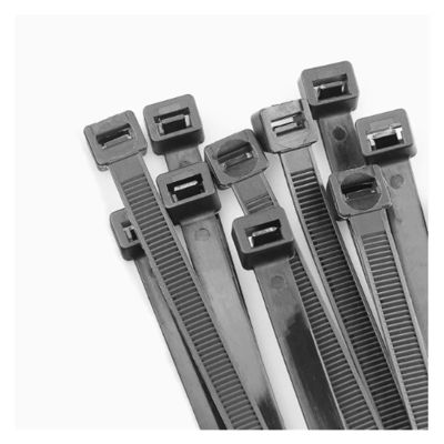 CHATROOM Black White Self-Locking Plastic Nylon Tie 5 * 300mm~8 * 500mm Cable Tie Fastening Ring Cable Tie Zip Wraps Strap (Color : Black-100pcs, Size : 5x450mm)