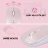 Bluetooth Keyboard and Mouse Combo Ultra-Slim Portable Rechargeable Compact Wireless Mouse Keyboard Set for Pad/iPad Pro/iPad mini/iPad Air Mac OS,Android Windows iOS and Above(Pink) view 4