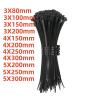 CHATROOM Self-Locking Plastic Nylon Tie 100 PCS Black 5X300cable Tie Fastening Ring3X100 Cable Tie Zip Wraps Strap (Color : Black 100pcs, Size : 4x200mm) view 2