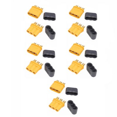 5Pcs MR30 Connector Male + 5Pcs Connector Female Plug Connector with Sheath Housing for RC Lipo Battery