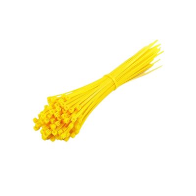 CHATROOM 100pcs Cable Tie Self-Locking 3x100mm/4x200mm/5x300mm Plastic Nylon Tie Fastening Ring Zip Wraps Strap Tie Red Green (Color : Yellow 100 Pieces, Size : 4x250mm W2.7mm)