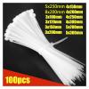 CHATROOM 100pcs Cable Tie Self-Locking Plastic Nylon Tie White Organiser Fasten Cable Wire Cable Zip Ties (Color : White, Size : 8x200mm) view 3