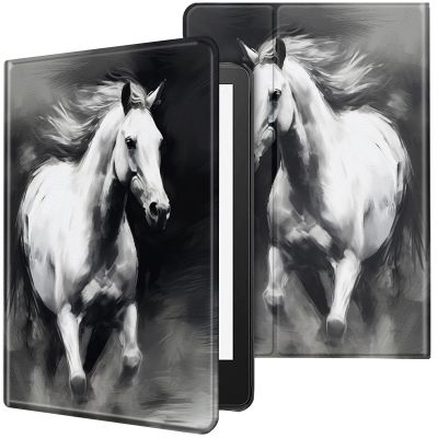CGFGHHUY Case for 6.8 inch Kindle Paperwhite 11th Generation 2021/Kindle Paperwhite Signature Edition Lightweight Protective Smart Stand Cover with Auto Wake Sleep - Running Horse