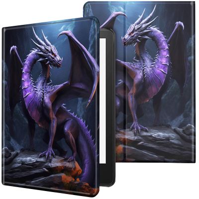 CGFGHHUY Case for 6.8 inch Kindle Paperwhite 11th Generation 2021/Kindle Paperwhite Signature Edition Lightweight Protective Smart Stand Cover with Auto Wake Sleep - Purple Dragon