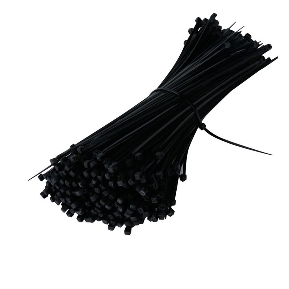 CHATROOM Self-Locking Plastic Nylon Cable Tie 100 Pcs Black 5x300 Cable Tie Fastening Ring 3x200 Industrial Cable Tie Cable Tie (Color : Black, Size : 4x300 Width 2.6mm)