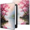 CGFGHHUY Case for 6.8 inch Kindle Paperwhite 11th Generation 2021/Kindle Paperwhite Signature Edition Lightweight Protective Smart Stand Cover with Auto Wake Sleep - Pink Cherry Blossom Tree view 1