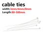 CHATROOM 1000/500/250/100pcs Nylon Cable Tie 4 * 200 Self-Locking Binding Cable Tie Plastic Buckle Strength Size Wire Tie White (Color : White, Size : 8x400mm 250pcs) view 2