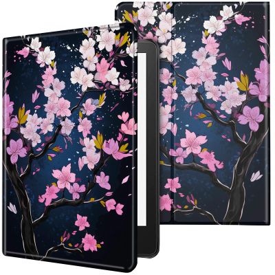 CGFGHHUY Case for 6.8 inch Kindle Paperwhite 11th Generation 2021/Kindle Paperwhite Signature Edition Lightweight Protective Smart Stand Cover with Auto Wake Sleep - Pink Cherry Blossoms