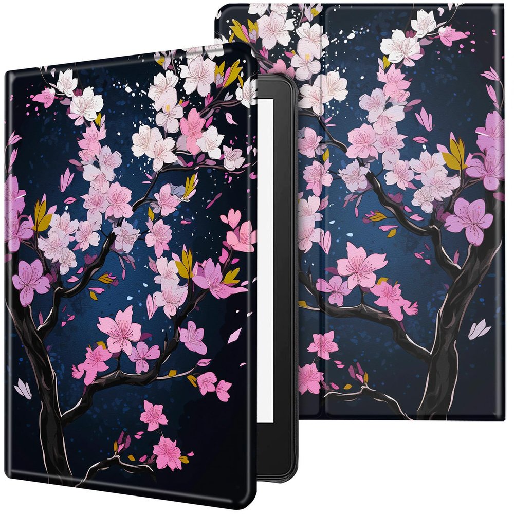 CGFGHHUY Case for 6.8 inch Kindle Paperwhite 11th Generation 2021/Kindle Paperwhite Signature Edition Lightweight Protective Smart Stand Cover with Auto Wake Sleep - Pink Cherry Blossoms