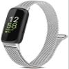 Metal Band Compatible with Fitbit Inspire 3 & Inspire 2, Breathable Stainless Steel Mesh Loop Magnetic Adjustable Replacement Strap Wristband for Women Men Silver view 1