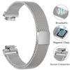 Metal Band Compatible with Fitbit Inspire 3 & Inspire 2, Breathable Stainless Steel Mesh Loop Magnetic Adjustable Replacement Strap Wristband for Women Men Silver view 3