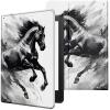 CGFGHHUY Case for 6.8 inch Kindle Paperwhite 11th Generation 2021/Kindle Paperwhite Signature Edition Lightweight Protective Smart Stand Cover with Auto Wake Sleep - Running Black Horse view 1