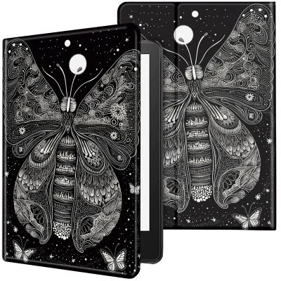 CGFGHHUY Case for 6.8 inch Kindle Paperwhite 11th Generation 2021/Kindle Paperwhite Signature Edition Lightweight Protective Smart Stand Cover with Auto Wake Sleep - Butterfly Moon