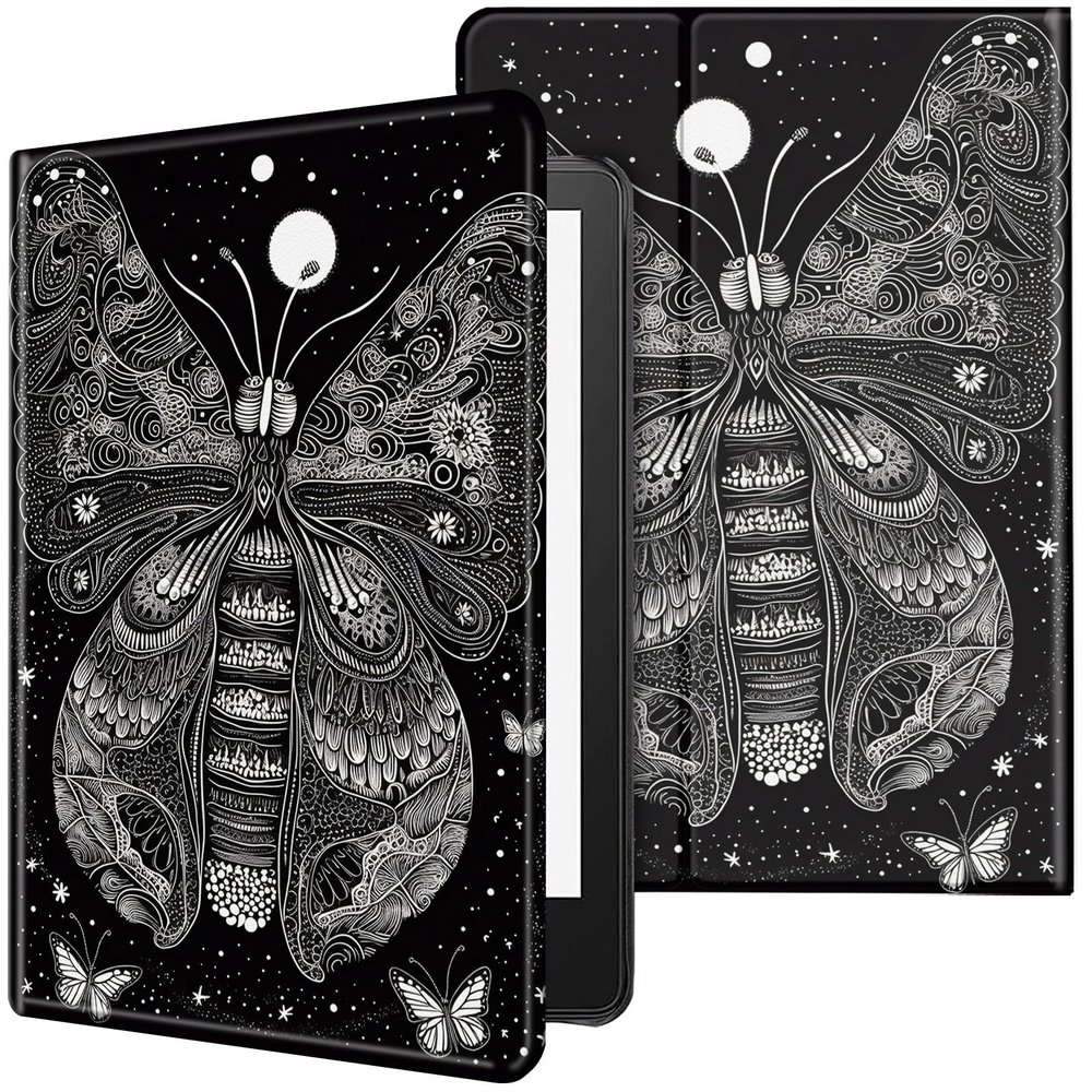 CGFGHHUY Case for 6.8 inch Kindle Paperwhite 11th Generation 2021/Kindle Paperwhite Signature Edition Lightweight Protective Smart Stand Cover with Auto Wake Sleep - Butterfly Moon