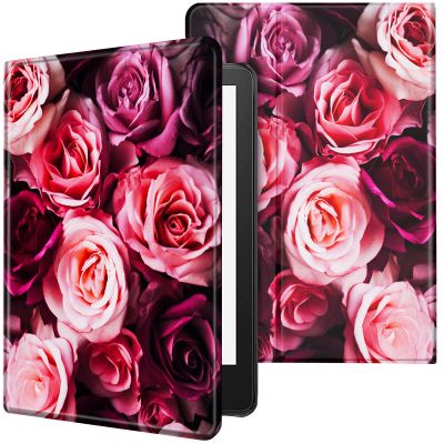 CGFGHHUY for Kindle Paperwhite Case 6 inch 10th Generation 2018 Lightweight Protective Smart Stand Cover with Auto Wake Sleep Case for Kindle Paperwhite E-Reader - Colorful Rose Flowers