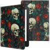 CGFGHHUY for Kindle Paperwhite Case 6 inch 10th Generation 2018 Lightweight Protective Smart Stand Cover with Auto Wake Sleep Case for Kindle Paperwhite E-Reader - Red Rose Skull view 1