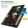 CGFGHHUY for Kindle Paperwhite Case 6 inch 10th Generation 2018 Lightweight Protective Smart Stand Cover with Auto Wake Sleep Case for Kindle Paperwhite E-Reader - Red Rose Skull view 3