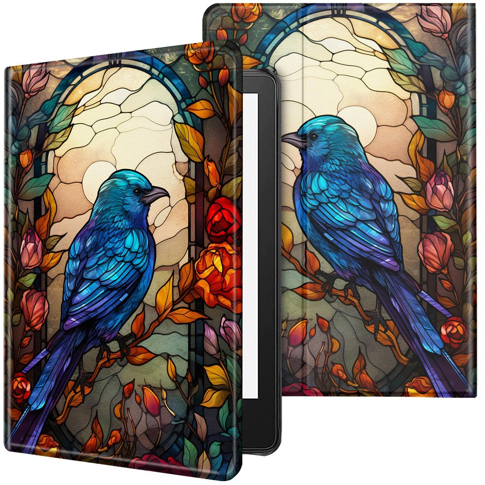 CGFGHHUY Case for 6.8 inch Kindle Paperwhite 11th Generation 2021/Kindle Paperwhite Signature Edition Lightweight Protective Smart Stand Cover with Auto Wake Sleep - Bird Leaf