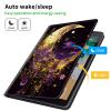 CGFGHHUY for Kindle Fire 7 Tablet Case 2019/2017 Release 9th/7th Generation 7 inch Lightweight Protective PU Leather Smart Stand Cover with Auto Wake Sleep - Yellow Moon and Flower view 3