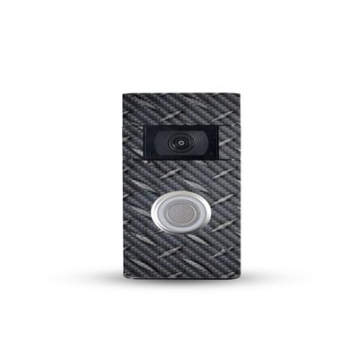 MightySkins Carbon Fiber Skin Compatible with Ring Video Doorbell (2nd Generation) - Black Diamond Plate | Protective, Durable Textured Carbon Fiber Finish | Easy to Apply