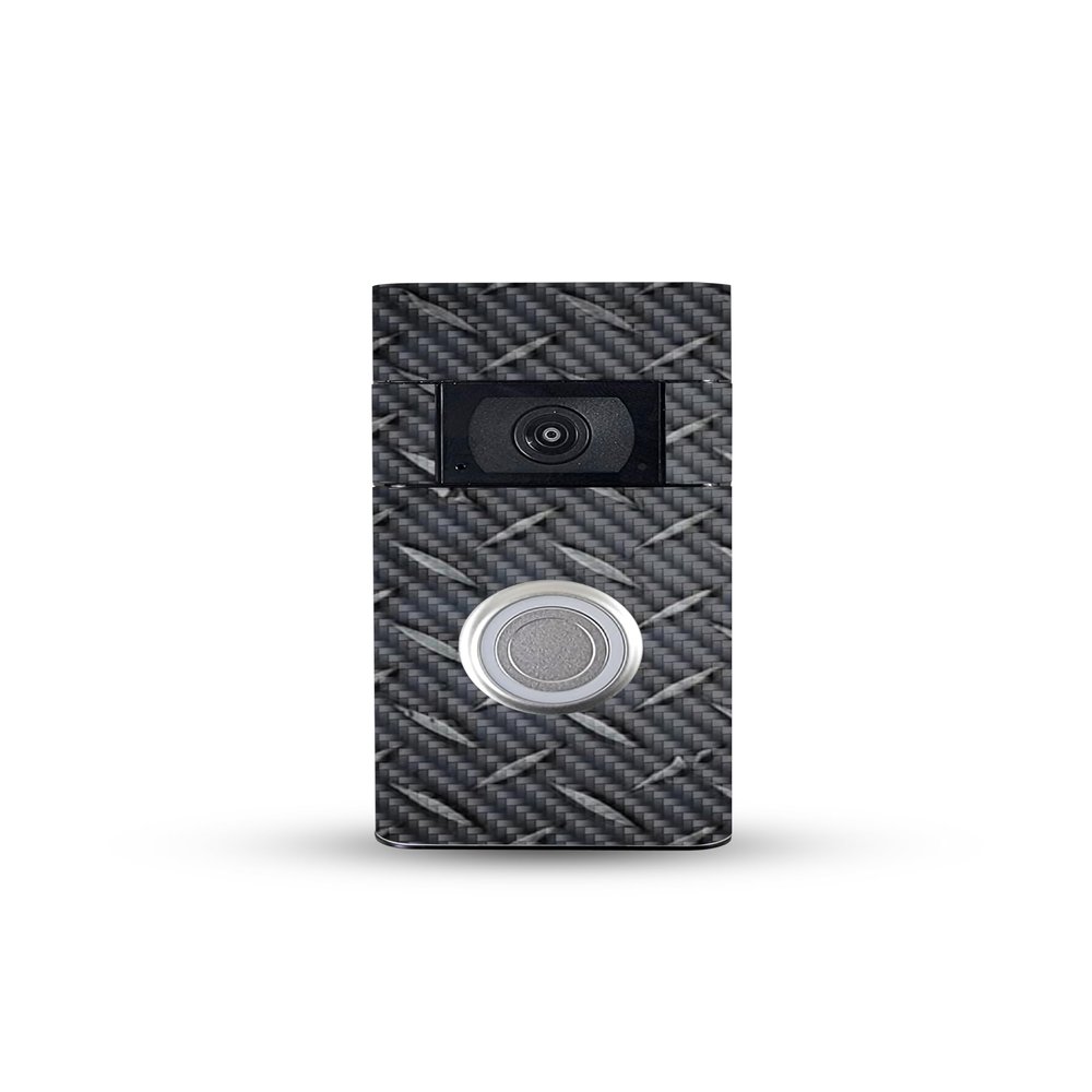 MightySkins Carbon Fiber Skin Compatible with Ring Video Doorbell (2nd Generation) - Black Diamond Plate | Protective, Durable Textured Carbon Fiber Finish | Easy to Apply
