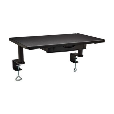 Tripp Lite Clamp-on Universal Monitor Riser Stand with Storage Drawer, Monitor Shelf for Desk, 23.6" Platform for Wide Monitors, 6.5" Tall, Black, TAA Complaint, 5-Year Warranty (WWSSC2414TAA)