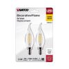 Satco 3012445 60W Equivalence CA10 Flame Tip E12 Candelabra Filament Warm White LED Bulb Pack of 2 view 1