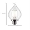 Satco 3012445 60W Equivalence CA10 Flame Tip E12 Candelabra Filament Warm White LED Bulb Pack of 2 view 3