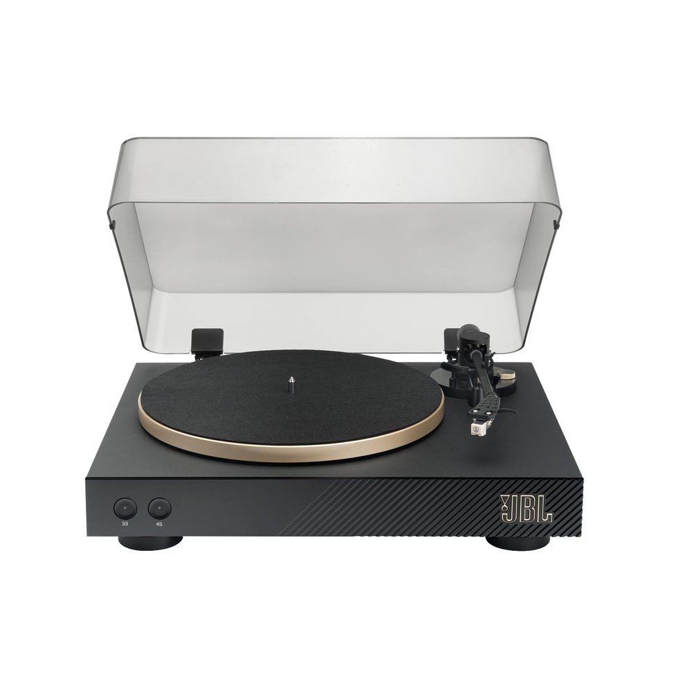 JBL Spinner BT - Bluetooth with AptX-HD Turntable, Components, Removable Headshell, Aluminum Platter and Belt Drive, Moving Magnet Cartridge pre-Installed (Gold)