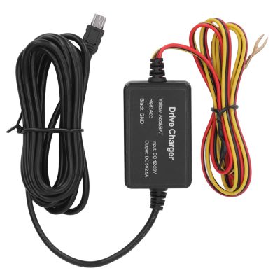 Cam Hardwire Kit, 3.2M Secure Camera Power Cord Wide Compatibility Scratch Resistant 12-30V for Radar Detector (MINI)