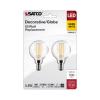 Satco S21813 5.5 Watt G16.5 LED Bulb, Clear, Candelabra Base, 2700K, 500 Lumens, 120 Volt, 2-Pack view 1