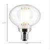 Satco S21813 5.5 Watt G16.5 LED Bulb, Clear, Candelabra Base, 2700K, 500 Lumens, 120 Volt, 2-Pack view 3