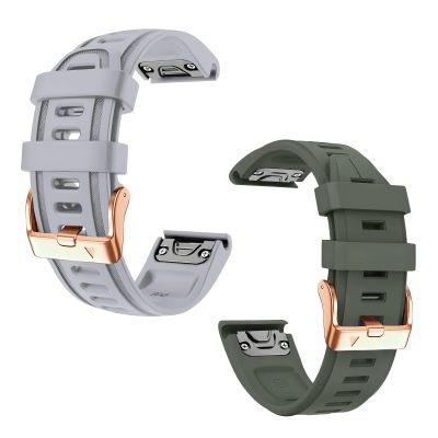 20mm Watch Band Replacement for Garmin fenix 5S/5S Plus/6S/7S/Instinct 2S/D2Quick Fit silicone with rosegold buckle, ARMYGREENA and GREYB Bundle